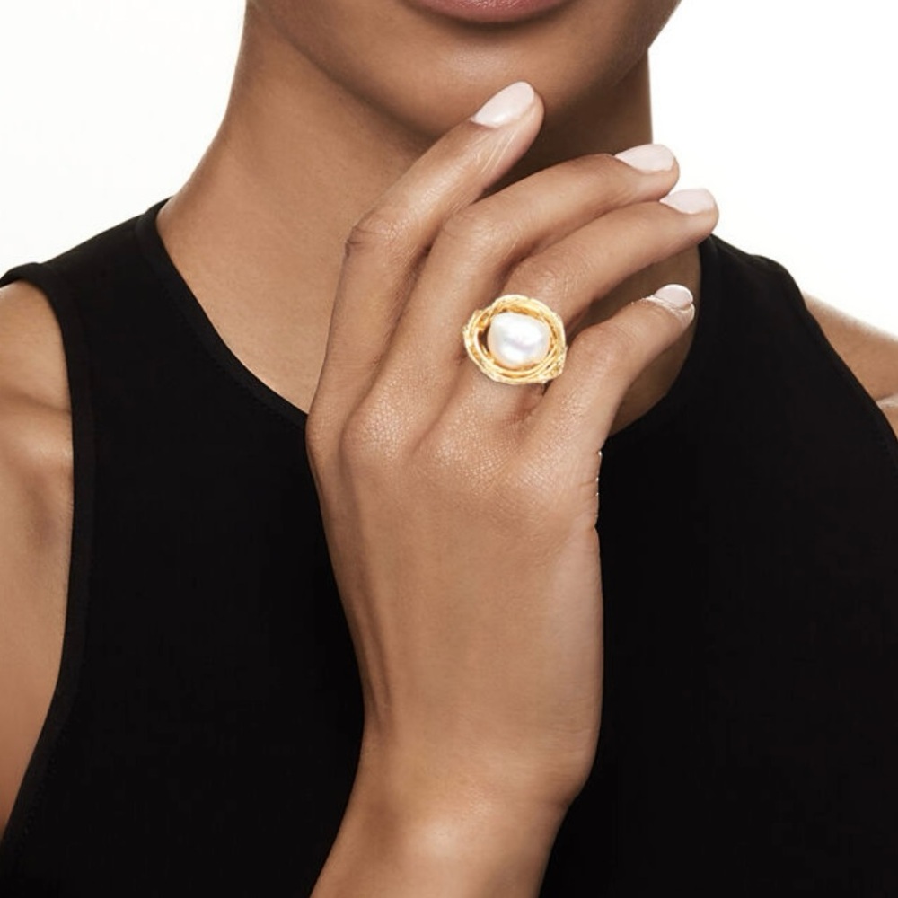 Elegant Gold and White Ring by Twisted Silver